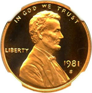 image for: 1981-S 1c NGC Proof 68 RD DCAM (Type 2)