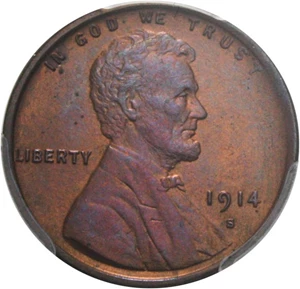 image for: 1914-S 1c PCGS/CAC MS65 RB - Scarce Date in Gem