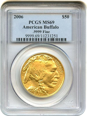 image for: 2006 American Buffalo $50 PCGS MS69 (1 ounce pure gold) - No Reserve!