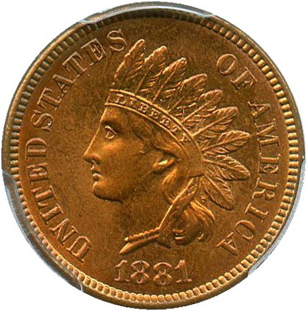 image for: 1881 1c PCGS MS65 RD