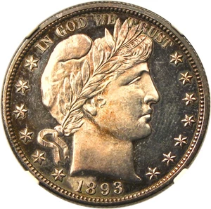 image for: 1893 50c NGC Proof 64 Cameo