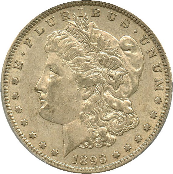 image for: 1893 $1 PCGS AU50 (VAM 4, Doubled Stars) Top 100 VAM