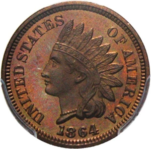 image for: 1864 1c PCGS Proof 65 RB (Bronze) Rare Low Mintage Proof