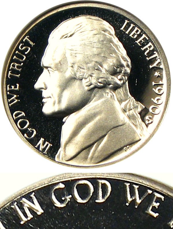 image for: 1990-S 5c NGC Proof 69 UCAM (Doubled Die Obverse, VP-001)