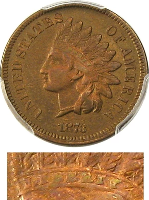 image for: 1873 1c PCGS XF40 (Doubled LIBERTY) - Rare Variety