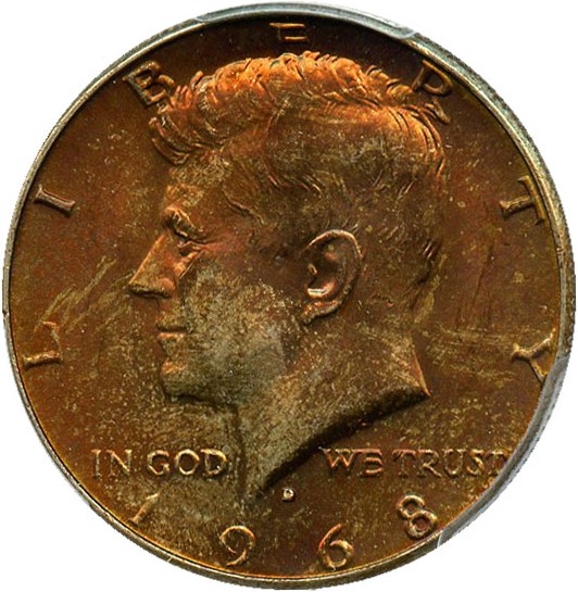 image for: 1968-D 50c PCGS MS65 - Colorful Toning - No Reserve!
