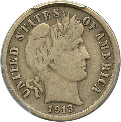image for: 1913-S 10c PCGS/CAC VF20