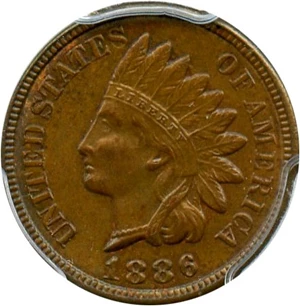 image for: 1886 1c PCGS/CAC MS63 BN (Type 2) -Scarce Variety