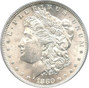 image for: 1880 $1 PCGS MS63 (VAM 11, Checkmark) Hot 50 VAM