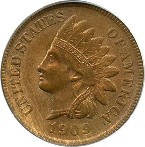 image for: 1909-S Indian 1c PCGS/CAC MS63 RB - Key Date