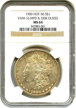 image for: 1900 $1 NGC MS64 (VAM 16, MPD & DDR, Olives) Hot 50 VAM - Pretty Toning
