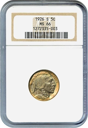 image for: 1926-S 5c NGC MS66 - Famous Rarity, Tied for Finest Known