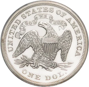 image for: 1868 $1 PCGS Genuine Proof - Beautiful Affordable Proof Seated Dollar