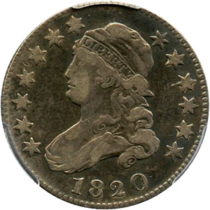 image for: 1820 25c PCGS VF25 (Large 0)