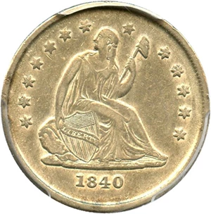 image for: 1840-O 25c PCGS XF45 (No Drapery) Scarce New Orleans Issue