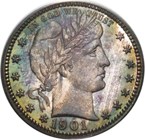 image for: 1901 25c PCGS/CAC Proof 67 - Colorful Toning - No Reserve!