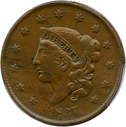 image for: 1837 1c PCGS XF40 (Small Letters) - No Reserve!