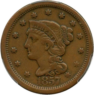 image for: 1857 1c PCGS VF35 (Large Date)