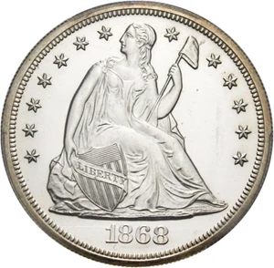 image for: 1868 $1 PCGS Genuine Proof - Beautiful Affordable Proof Seated Dollar