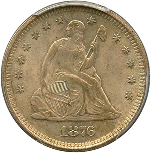 image for: 1876-S 25c PCGS MS65 - No Reserve!