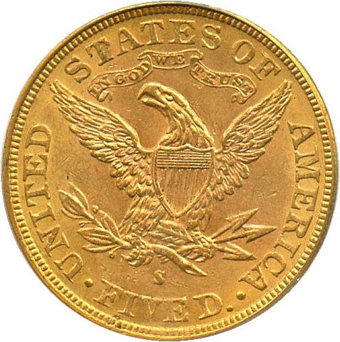 image for: 1883-S $5 PCGS/CAC MS61