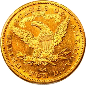 image for: 1880-CC $10 PCGS AU58 - Scarce Carson City Half Eagle