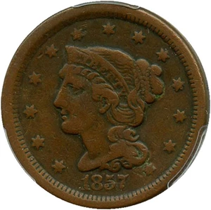 image for: 1857 1c PCGS VF20 (Small Date)