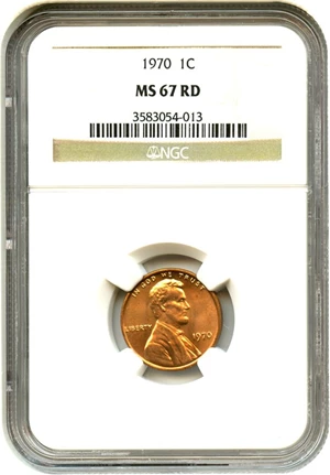 image for: 1970 1c NGC MS67 RD