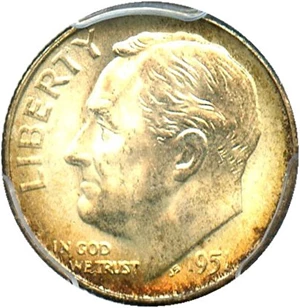 image for: 1951-S 10c PCGS MS66+