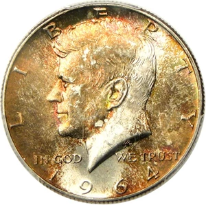 image for: 1964-D 50c PCGS MS66 - Colorful Toning - No Reserve!