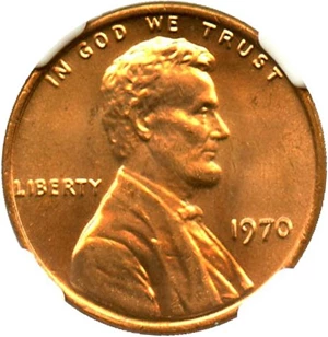 image for: 1970 1c NGC MS67 RD