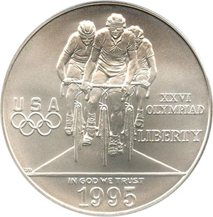 image for: 1995-D Olympic Cycling $1 PCGS MS69 - No Reserve!
