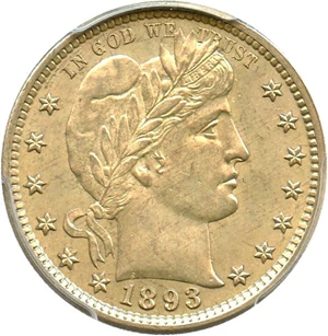 image for: 1893-S 25c PCGS MS63 - Tough Date