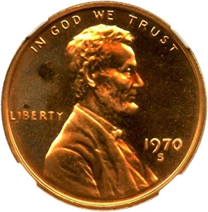 image for: 1970-S 1c NGC Proof 67 RD (Small Date)