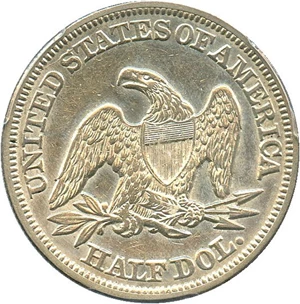 image for: 1848 50c PCGS AU53 (Repunched Date, WB-102)