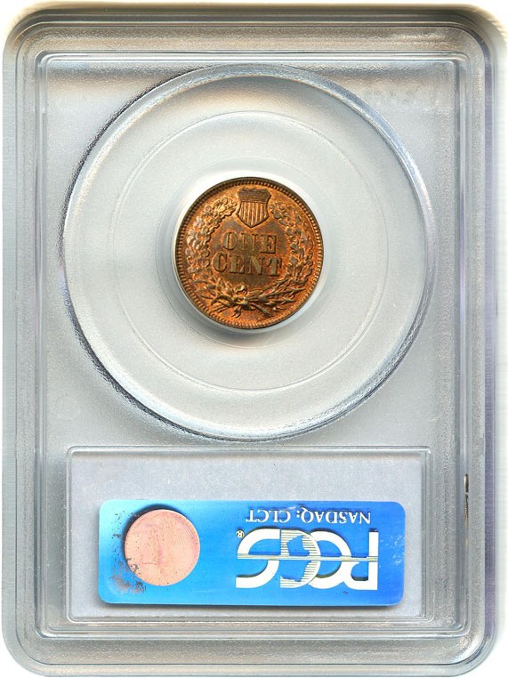 image for: 1867/67 1c PCGS/CAC MS64 RB (Eagle Eye Photo Seal)
