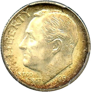 image for: 1951-S 10c PCGS MS66