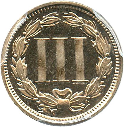 image for: 1869 3cN PCGS Proof 65 DCAM
