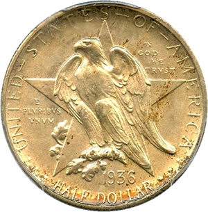 image for: 1936-S Texas 50c PCGS/CAC MS65+