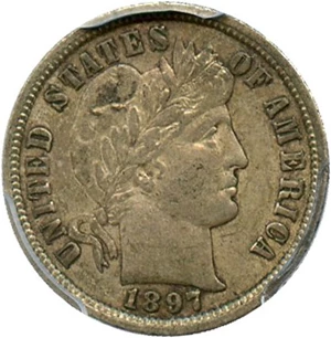 image for: 1897 10c PCGS XF45