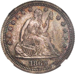 image for: 1869 25c NGC/CAC Proof 64 - No Reserve!