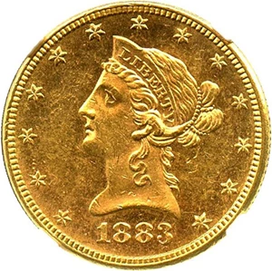 image for: 1883 $10 NGC MS62 PL * Desirable Prooflike Gold * - No Reserve!