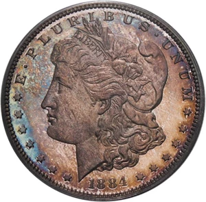 image for: 1884 $1 PCGS/CAC Proof 66 CAM - Colorful Toning, Very Low Pop