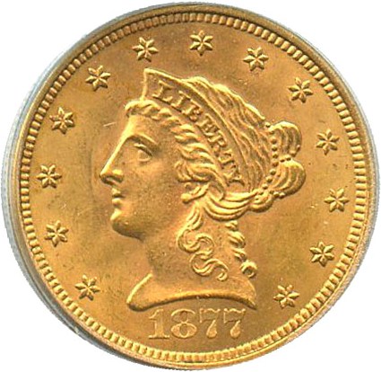 image for: 1877-S $2 1/2 PCGS MS63