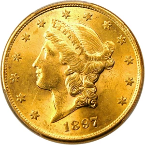 image for: 1897-S $20 PCGS AU58