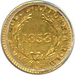 image for: Cal Gold: 1853 50c PCGS AU55 (BG-409)