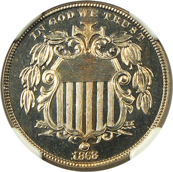 image for: 1868 5c NGC/CAC Proof 65 - No Reserve!