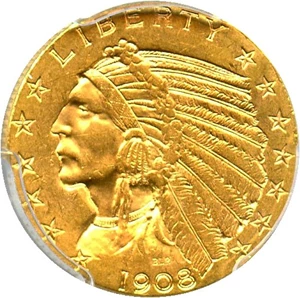 image for: 1908-D $5 PCGS/CAC MS63