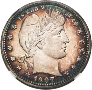 image for: 1907 25c NGC/CAC Proof 66 Cameo - Beautiful Gem Proof