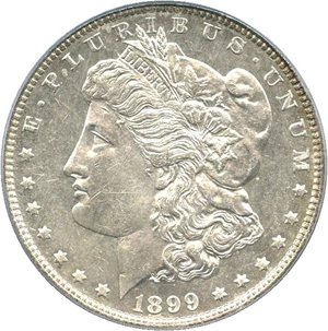 image for: 1899 $1 PCGS MS62 PL